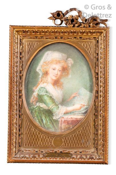Large oval miniature signed E. CHRETIEN after...