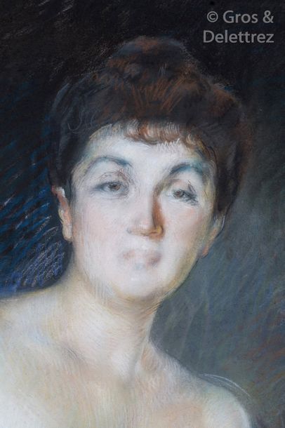null Albert BESNARD (1849-1934) Portrait of Cécile Ney of Elchingen Pastel on paper...