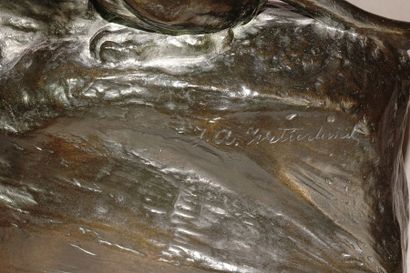 null D’après Johan Axel WETTERLUND (1858-1927) Lion rugissant sur un rocher Épreuve...