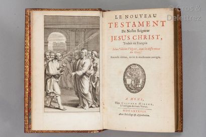 null [Armes de la bibliothèque de Madame de Maintenon, à Saint-Cyr] Nouveau Testament...
