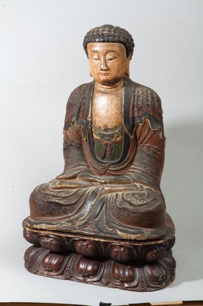  Chine du Sud-Vietnam, XVIII-XIXe siècle 
Sujet en bronze laqué polycrhome, représentant...