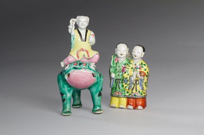 Chine, XIXe siècle 
Deux sujets en céramique...