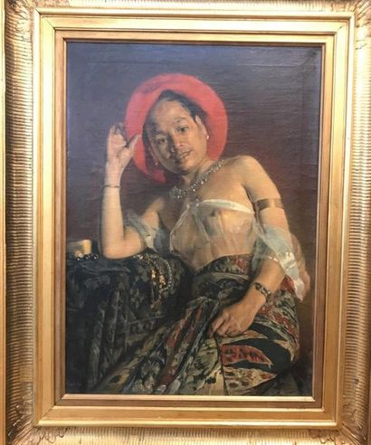 null Jean UBAGHS (1852-1937)
Portrait présumé de la femme de l'artiste
Huile sur...