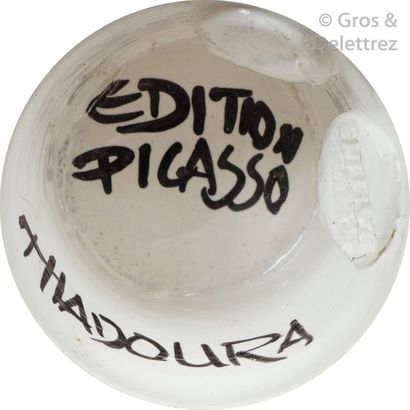 null Pablo PICASSO (1881-1973) & MADOURA Editeur Chouette aux tâches Pichet en céramique...