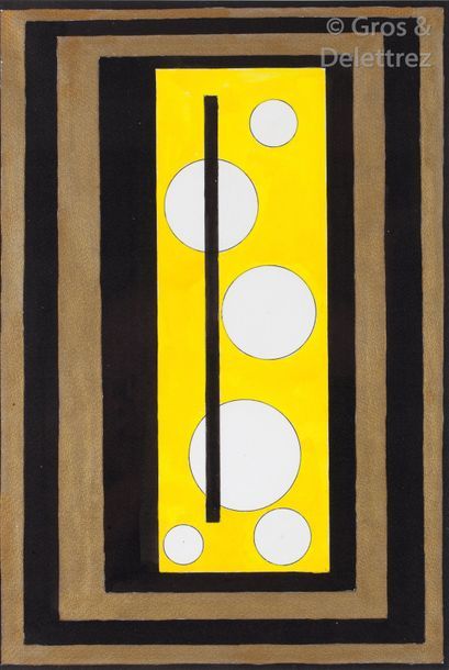 null THILO MAATSCH (1900-1983) Composition (Cercles blancs) acrilyque et peinture...