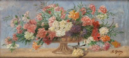 M. GADAN (XXe siècle) Vase de fleurs Huile...
