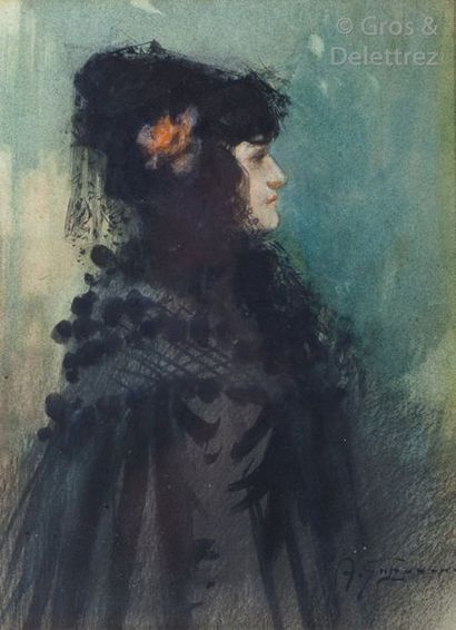 ANGE SUPPARO (1870-1948) Portrait présumé...