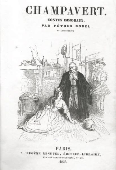 BOREL Pétrus Champavert. Contes immoraux. Paris, Renduel, 1833, in-12 relié demi-percaline...