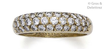 VAN CLEEF & ARPELS " Eve " - Yellow gold rush ring, adorned with a diamond paving...