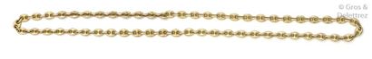 null Collier en or jaune, composé de maillons grain de café. Longueur?: 73,5cm. P. Brut?:...