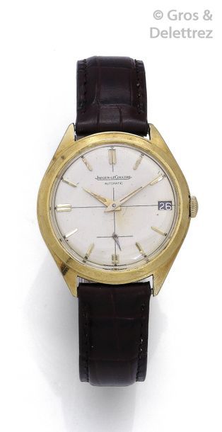JAEGER-LECOULTRE AUTOMATIC CLASSIC - circa 1950. 18K yellow gold wrist watch, smooth...