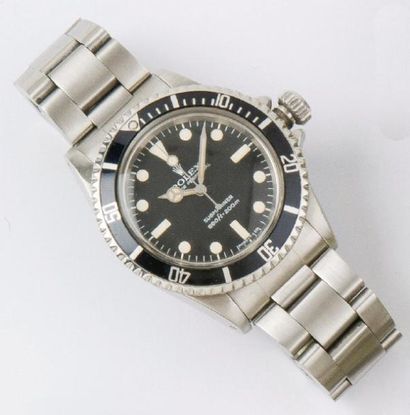 ROLEX « Submariner » ref: 5513 Circa 1970 - Bracelet montre de plongée en acier,...
