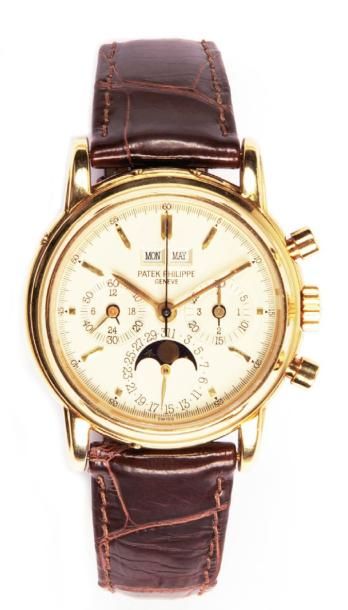 PATEK PHILIPPE Ref. 3970J « Quantième Perpetuel » - Montre de poignet chronographe...