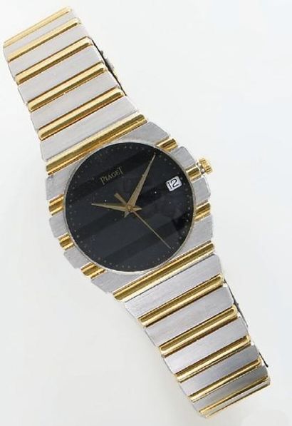 PIAGET Bracelet-montre en or jaune et or gris, date, mouvement automatique, (ne fonctionne...