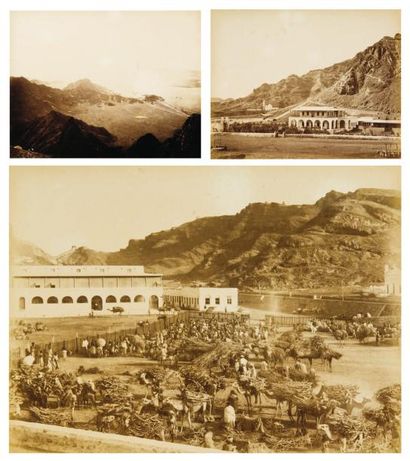 Yémen. Aden, c. 1870-1880 Vue aérienne. Vue générale. Entrée du Port. Steamer Point....