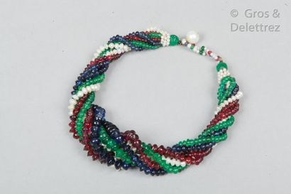 Chanel par Gripoix Circa 1967

*Twisted choker of glass paste beads with imitation...