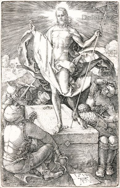 Albrecht DÜRER (1471 - 1528) The Resurrection. Plank from the Passion series. Chisel....