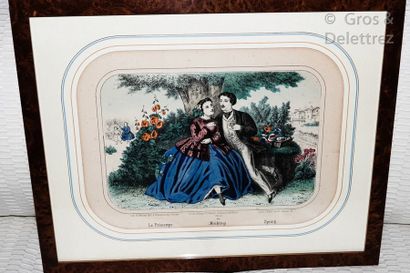 null Two colour engravings The prosopograph The spring In an oval frame