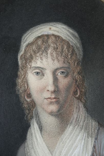 École Française de la fin du XVIIIème siècle Portrait présumé de Charlotte Corday...