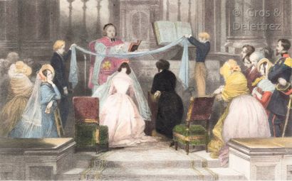 Eugene Lamy, d’apres «?A French mariage?»

Gravure en couleur, Eugnène Lami et Charles...