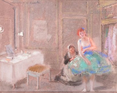 Lucien Victor GUERAND de SCEVOLA (1871-1950) The dancer and her dressmaker in her...