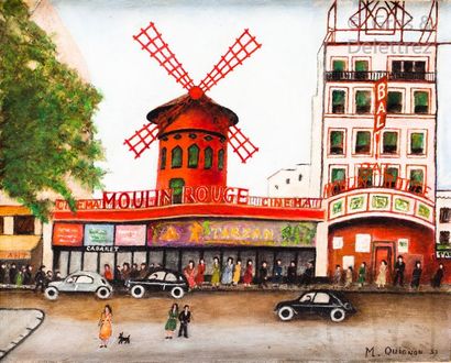 Maurice QUIGNON (XXe siècle) Le Moulin Rouge, 1951 Huile sur toile, signée et datée...