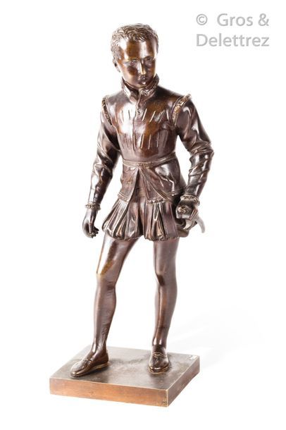 D’après François-Joseph BOSIO Henri IV enfant Épreuve en bronze à patine brune A...