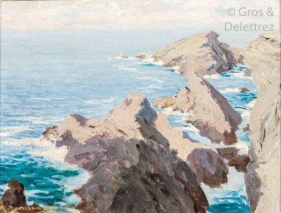 null René A. ROUSSEAU-DECELLE (1881-1964)

Rocky coast in Brittany

Oil on panel

27...