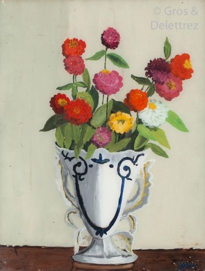null Juliette JUVIN (1896-?) 

Vase of flowers 

Fixed under glass.

Signed lower...