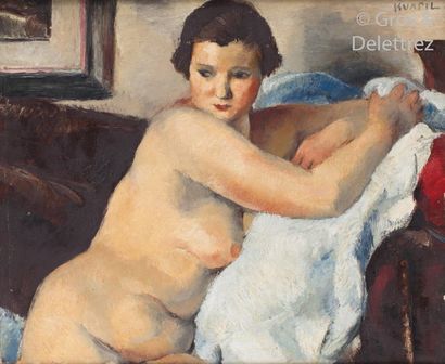 null Charles KVAPIL (1884-1957)

Nude lying on a sofa

Oil on canvas signed upper...