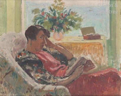 null Jean PUY (1876-1960)

Reading, circa 1923.

Oil on canvas signed lower left....