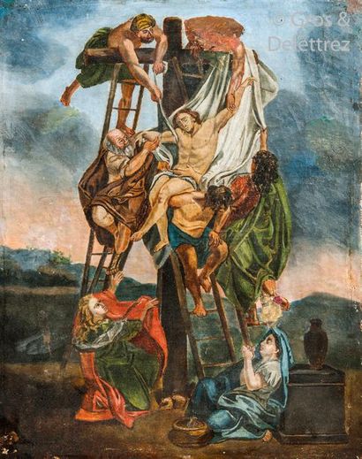 null Dans le goût du XVIIe siècle

La descente de Croix

Huile sur toile

32 x 41...