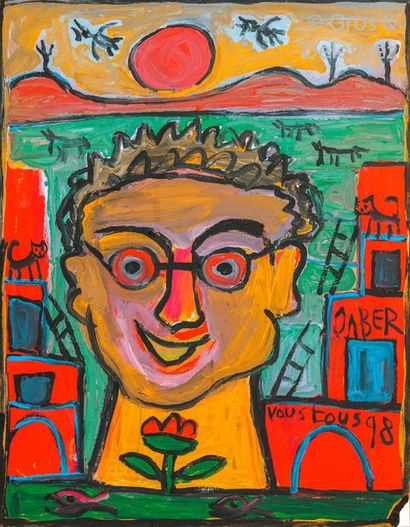 null Jaber AL MAAJOUB (né en 1938)

L’homme tout sourire aux lunettes ou autoportrait...