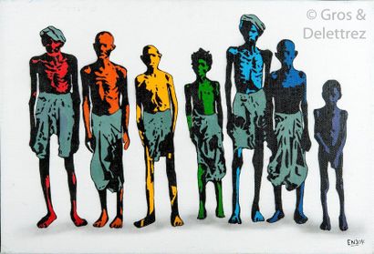 null ENJOY (né en 1993)

Les hommes de couleurs, 2014

Acrylique sur toile, signée...