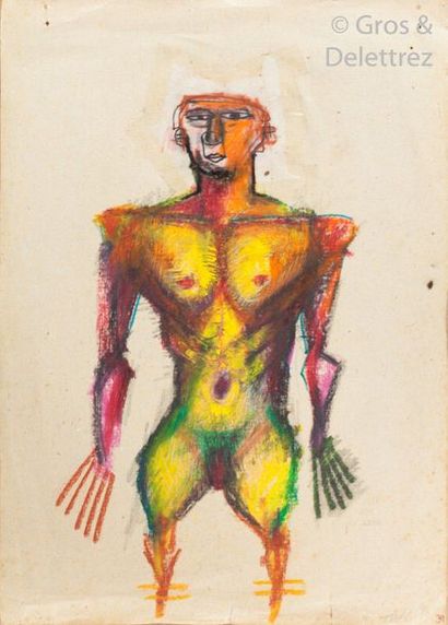 null ABDELKRIM TAJIOUTI (FRA/ BORN IN 1970) Naked standing man signed and dated (bottom...