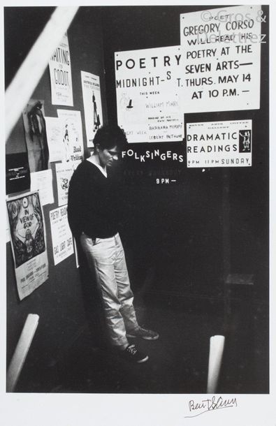 null BURT GLINN (USA/ 1925-2008) Gregory Corso at the Seven Arts Cafe, New York,...