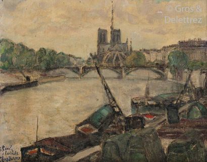 null Adolphe CLARY-BAROUX (1865-1933) 

The Seine and Notre-Dame

Oil on canvas signed...