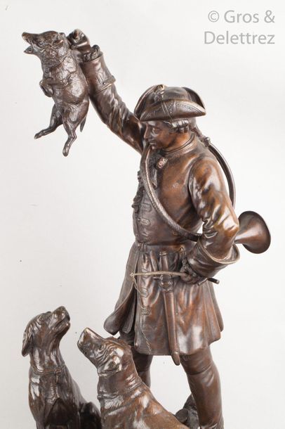 null Paul Edouard DE LA BRIERRE (1829-1912)

Chasseur avec chiens et sanglier

Sculpture...