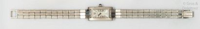 CARTIER " Tank Americaine " (small model) - Lady's watch in white gold. Rectangular...