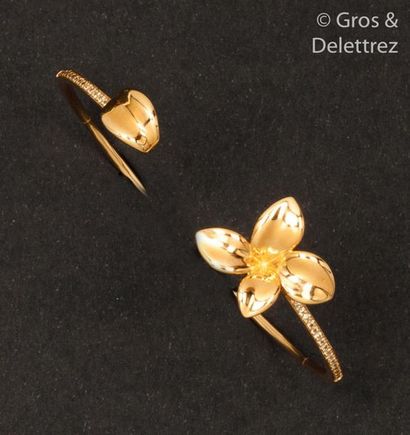 PASQUALE BRUNI Bracelet " Fleur " in pink gold, set with brilliant-cut diamonds....