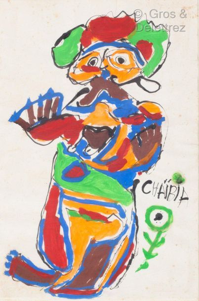 CHAIBIA (1929-2004) Le danseur

Gouache et encre de Chine sur papier

Signé au milieu...
