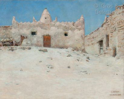 Étienne DINET (1861-1929) Midi en juillet à Bou-Saâda, 1888

Huile sur toile

Signée,...