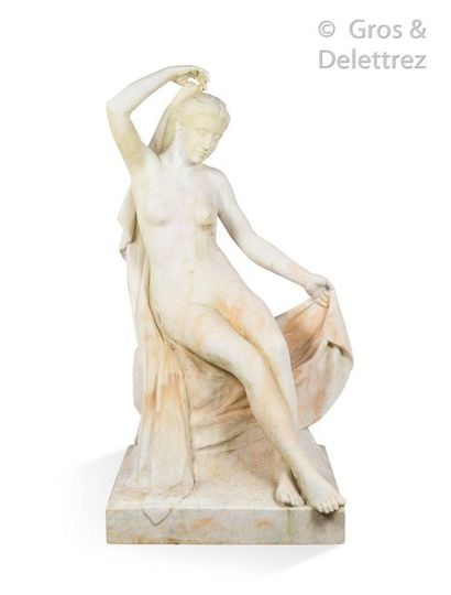 Albert AUBLET (1851-1938) Sortie de bain

Sculpture monumentale en marbre blanc

Signée...