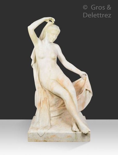 Albert AUBLET (1851-1938) Bath outlet

Monumental sculpture in white marble

Signed...