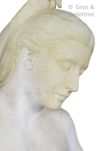 Albert AUBLET (1851-1938) Bath outlet

Monumental sculpture in white marble

Signed...