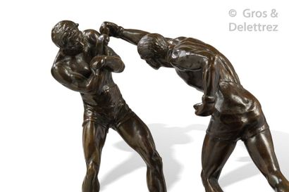 MARCEL BOURAINE (1886-1948) Boxers

Bronze sculpture with black patina

Signed " Bouraine "...