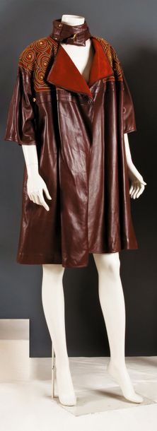 Idéal cuir pour CLAUDE MONTANA circa 1987-1989 Magnifique manteau en cuir agneau...