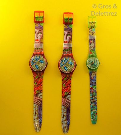 SWATCH SWATCH, lot de 3 montres comprenant les modèles suivants :

-2 Ravenna (Bracelet...