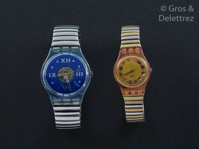 SWATCH SWATCH, lot de 2 montres comprenant les modèles suivants :

-Saphire Shade...