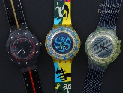 SWATCH SWATCH, lot de 3 montres de plongée comprenant les modèles suivants :

-Lacquerwear...